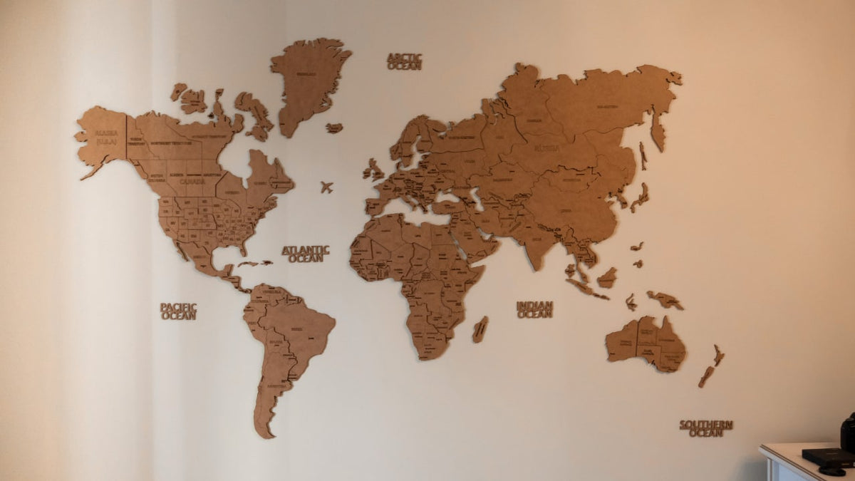 Wooden World Map Wall Art Puzzle