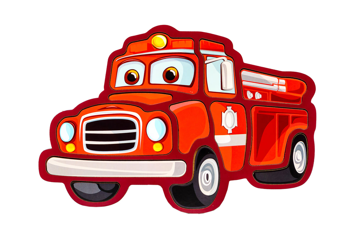 Wooden Fire Truck Puzzle 4+ | 12 Pieces