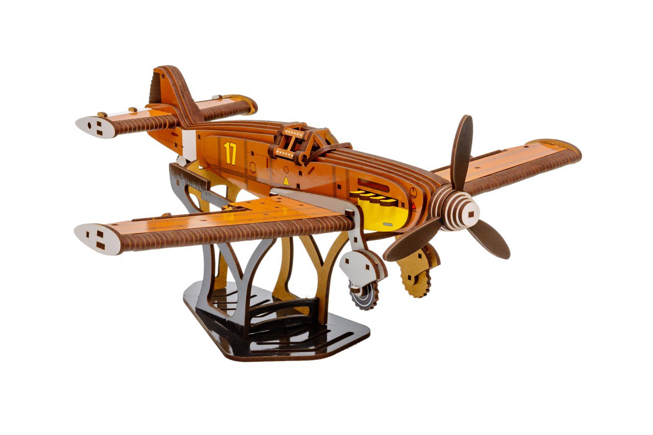Fighter Jet BF-109 – Wooden 3D Model Kit (258 Pieces)