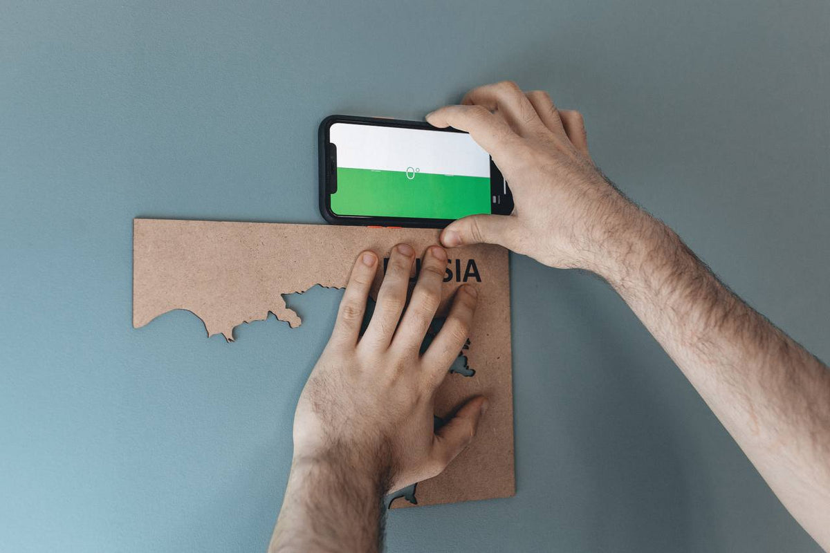 Gray Wooden World Map Wall Art Puzzle