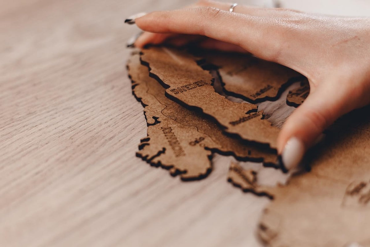Wooden World Map Wall Art Puzzle