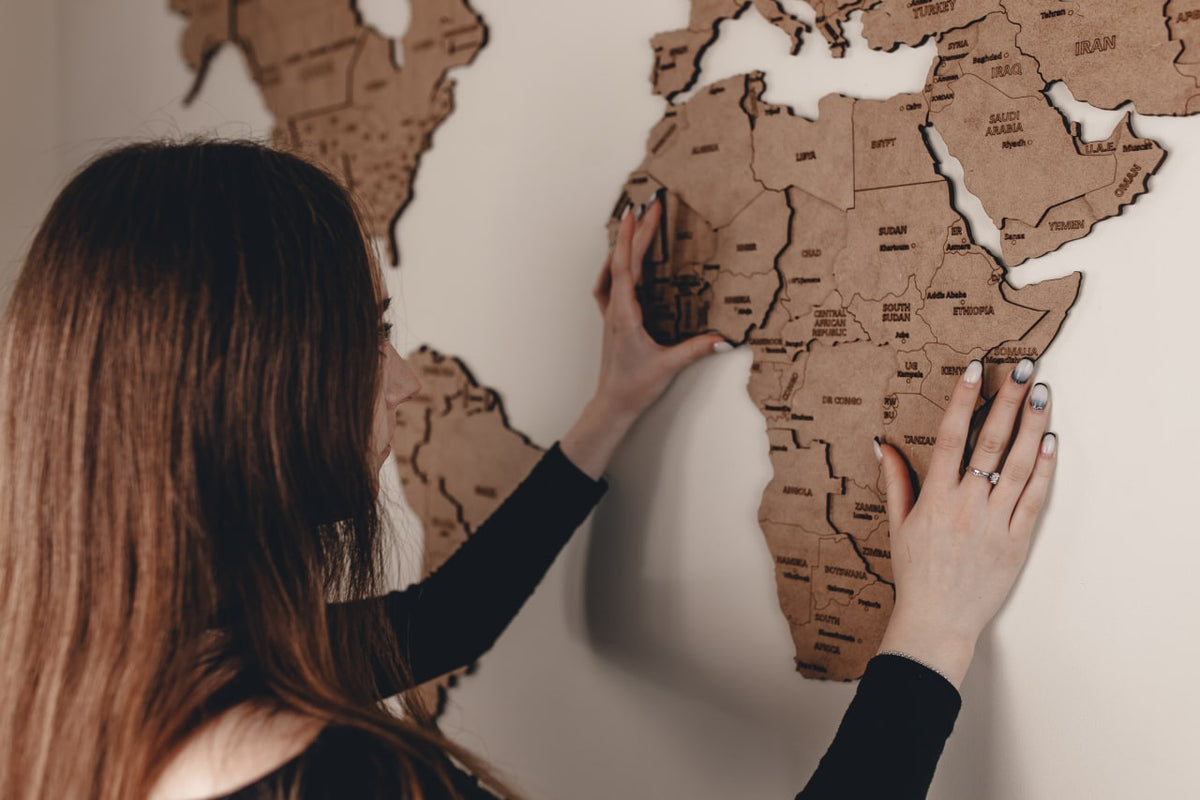 Wooden World Map Wall Art Puzzle
