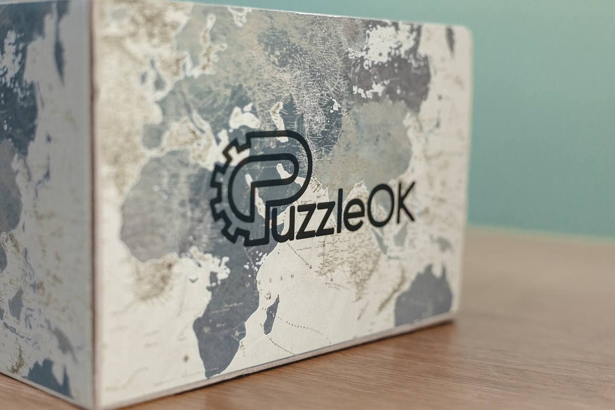 Gray Wooden World Map Wall Art Puzzle