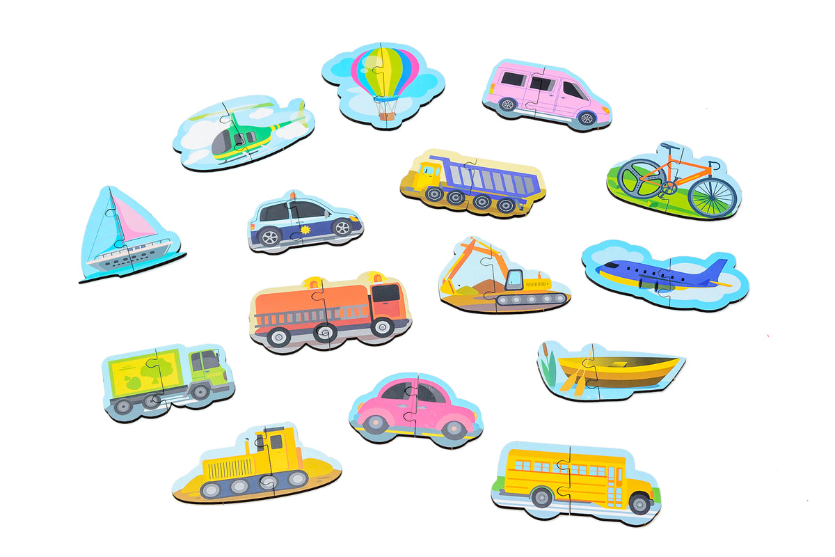 Wooden Magnetic Vehicle Puzzle 4+ | 30 Pieces