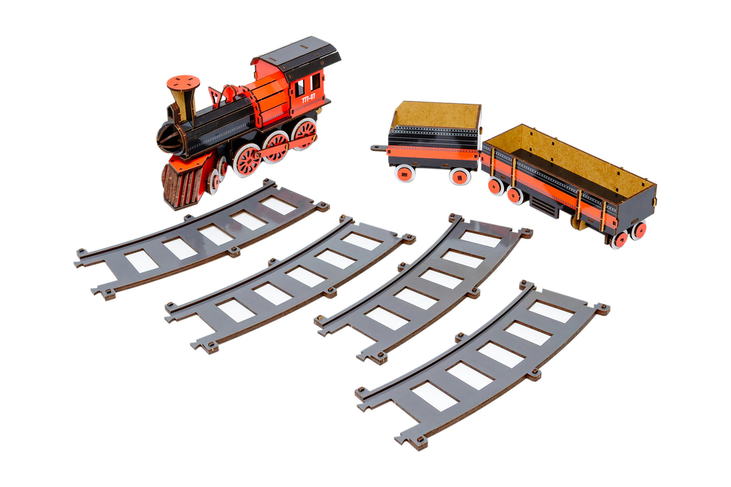 Classic Steam Train – Wooden 3D Model Kit (231 Pieces)