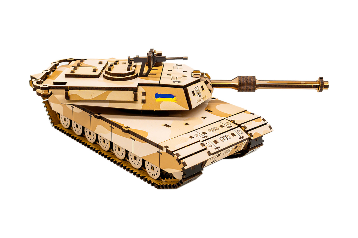 Abrams Tank – Wooden 3D Model Kit (187 Pieces)