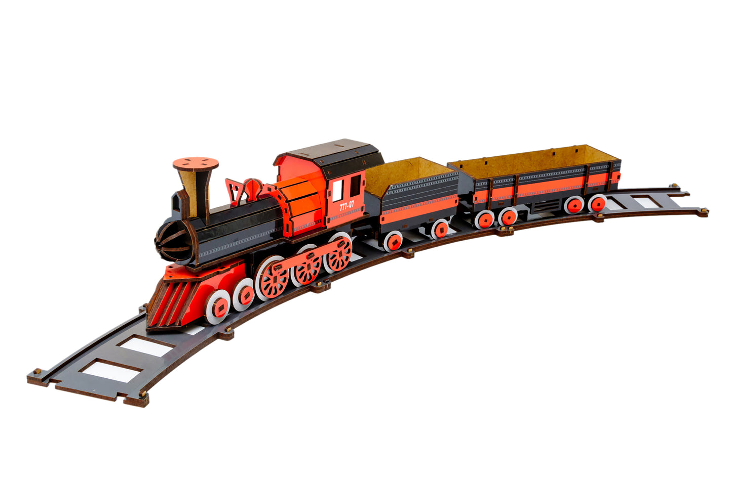 Classic Steam Train – Wooden 3D Model Kit (231 Pieces)