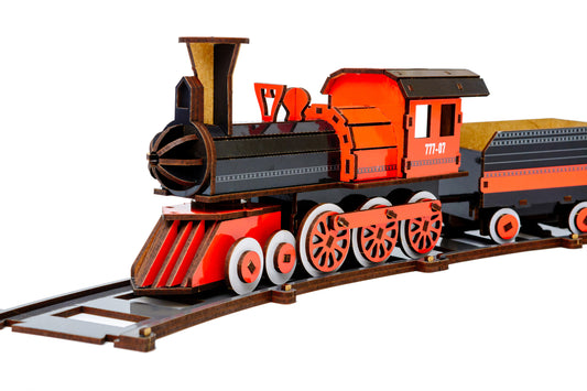 Classic Steam Train – Wooden 3D Model Kit (231 Pieces)