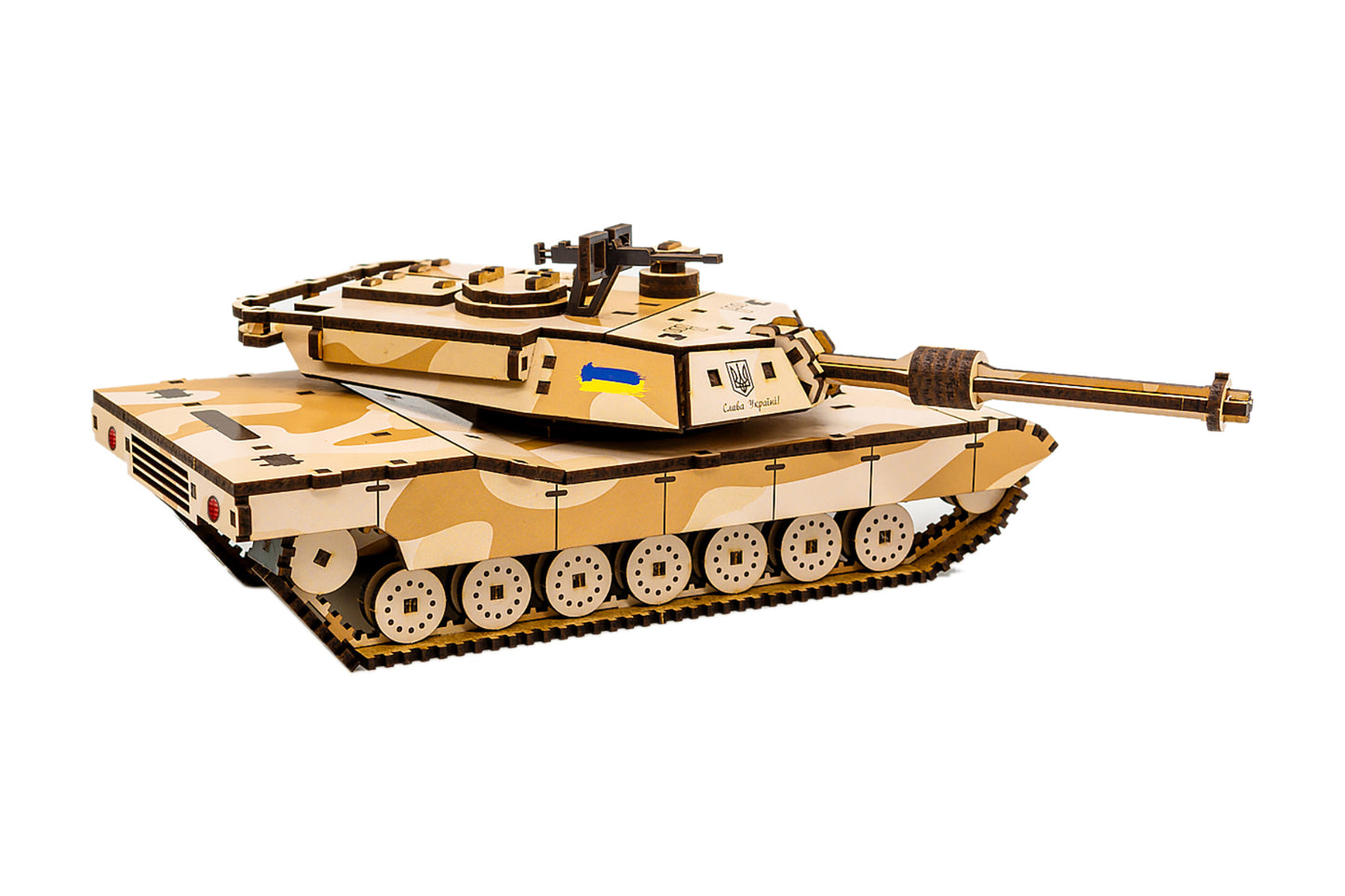 Abrams Tank – Wooden 3D Model Kit (187 Pieces)