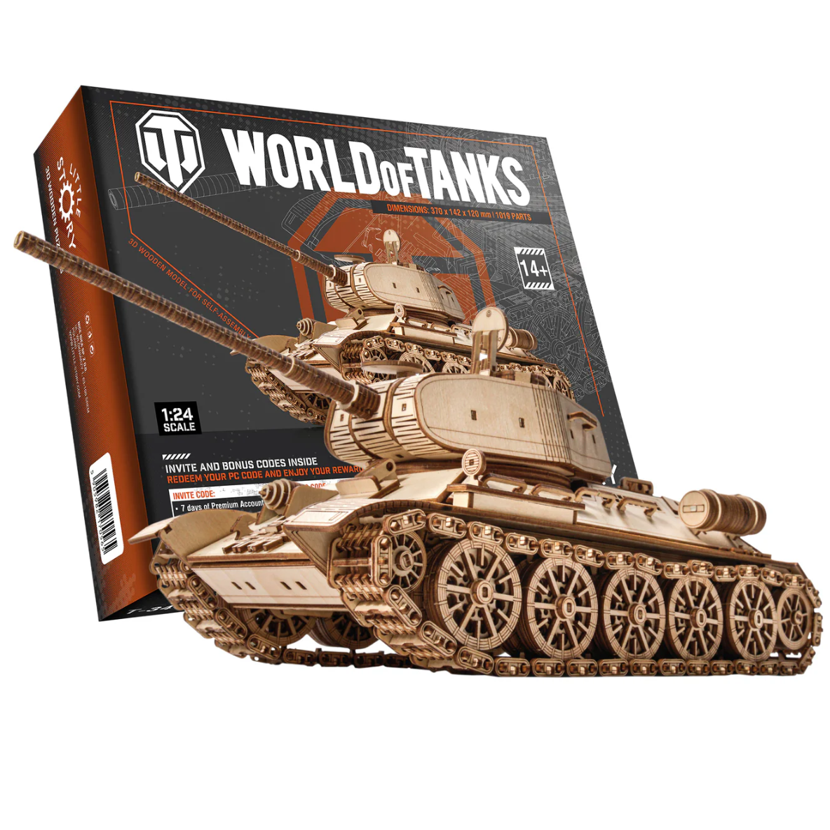 World of Tanks - 3D Wooden puzzle - T-34-85 Tank