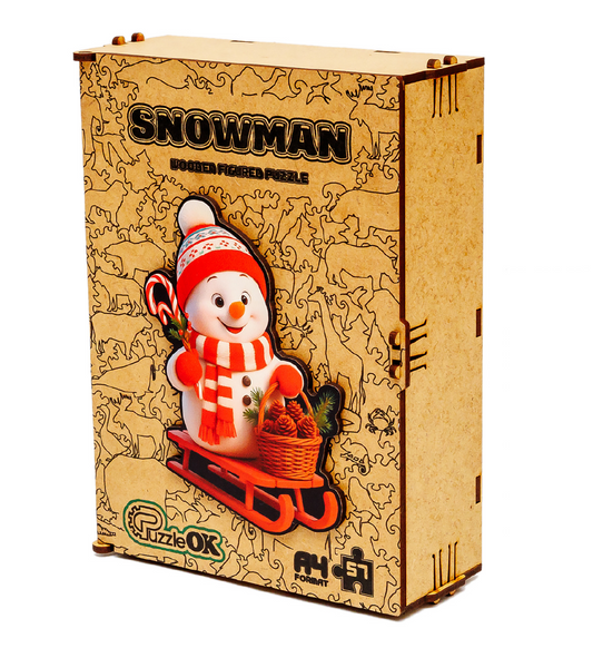 Figured Wooden Puzzle "Snowman" A4