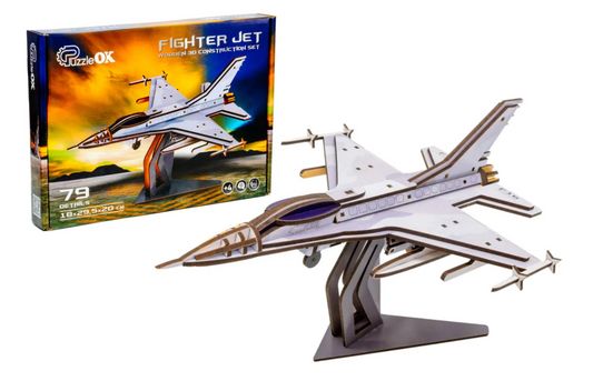 F-16 Fighter Jet – Wooden 3D Model Kit