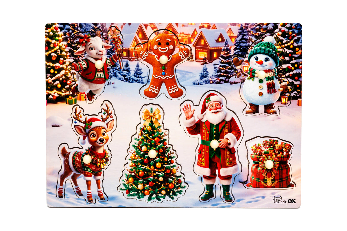 Wooden Inlay Puzzle Sorter A4 "Fairytale Crew"