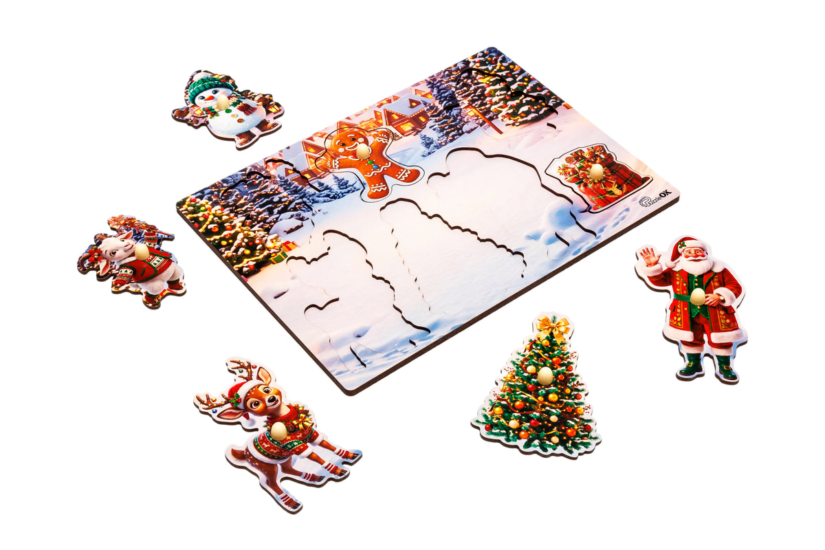 Wooden Inlay Puzzle Sorter A4 "Fairytale Crew"