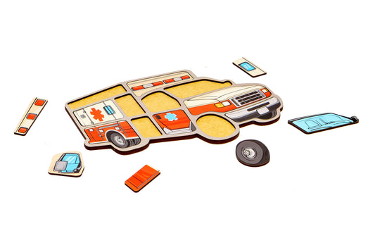 Wooden Ambulance Puzzle 4+ | 12 Pieces